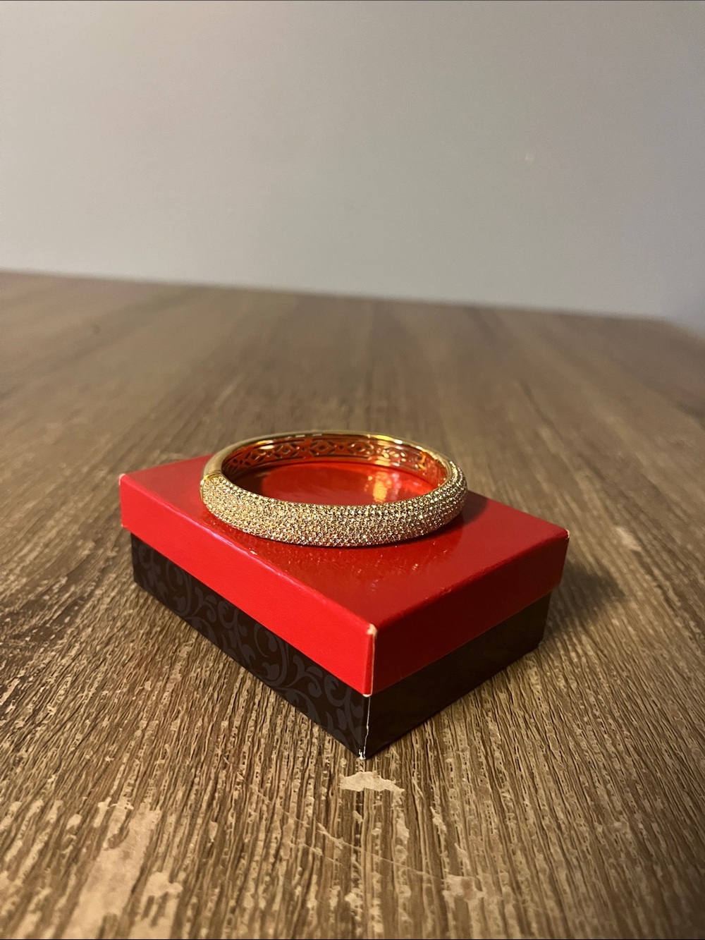 Gold-tone Pavé Crystal Bangle Bracelet